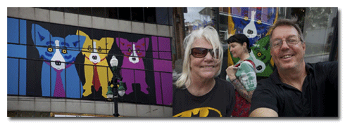 Left: Looming over Canal Street in New Orleans. Right: Lurking behind us off Jackson Square, New Orleans