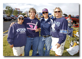 Three things stood out in the Titan’s lots. The first was the large number of tailgating groups that consisted of mostly or all women