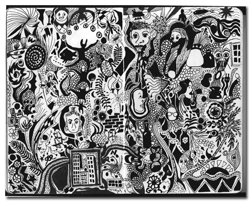 WAITING: technical pen piece I started in an airport over two years ago.