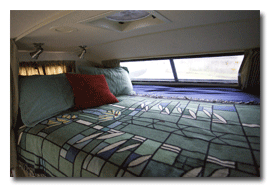 Winnebago full queen-sized bed