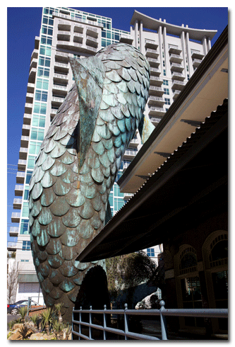 Atlanta Fish Market 65 foot long copper fish