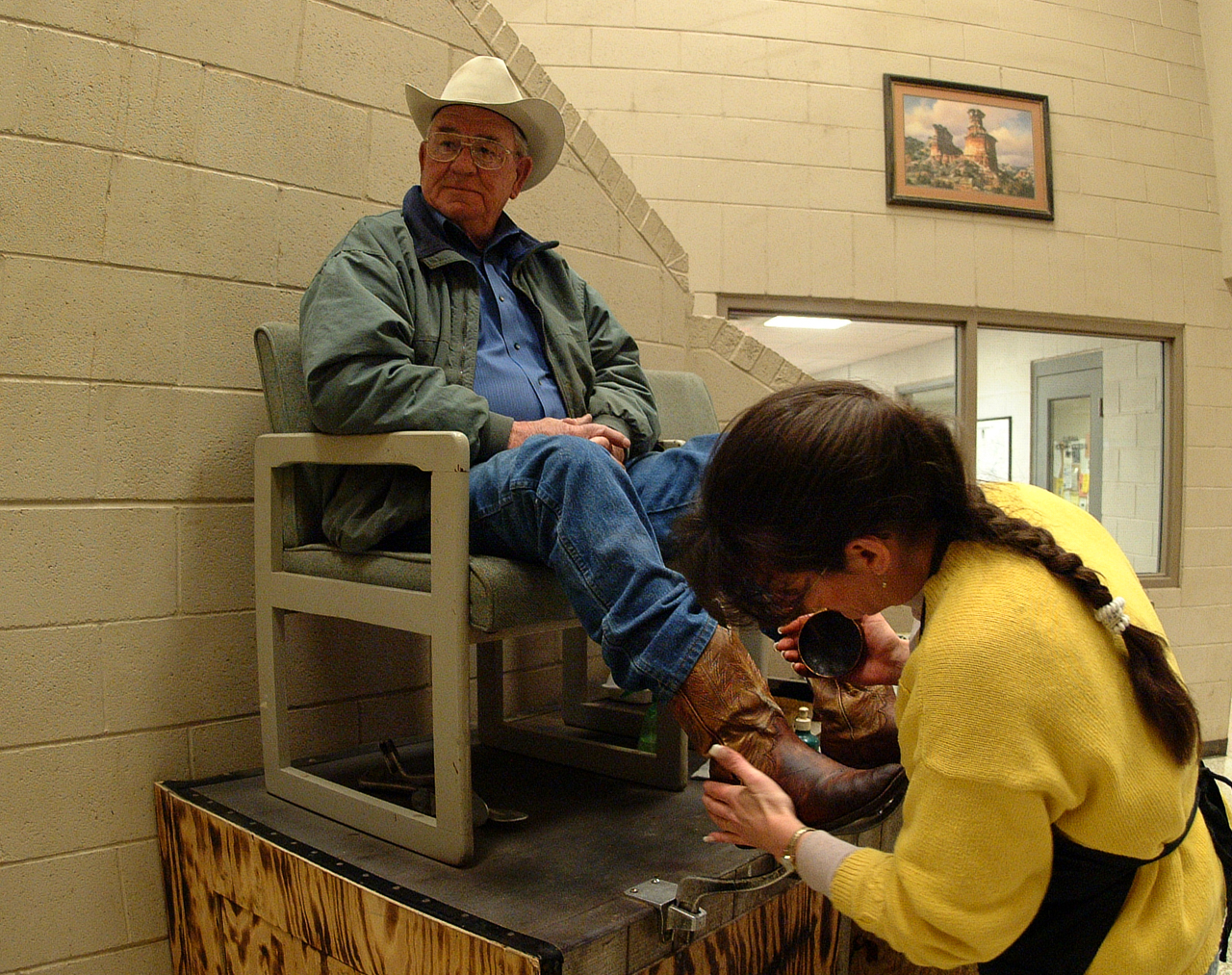 Boot-Shine Girl at the Cattle Auction.