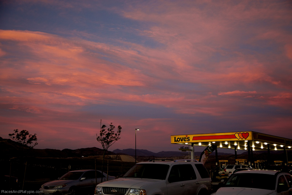 April 13 - First NIght - Boondocking in a Love's Truckstop outside Tehachapi, CA.