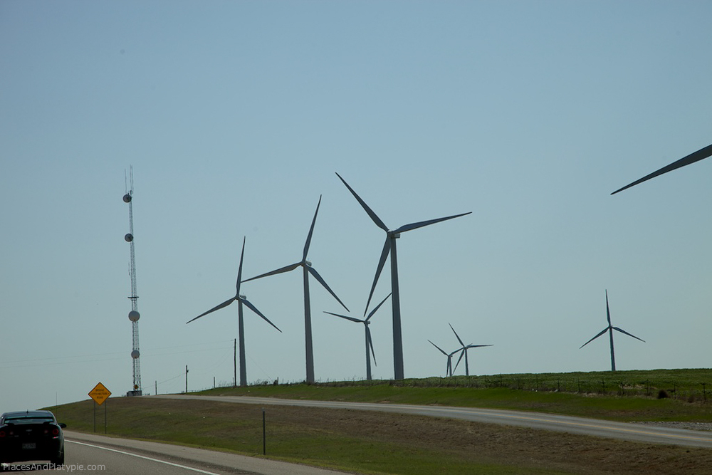 April 19  - Day 7 - Miles of windmills along the Texas Oklahoma border.