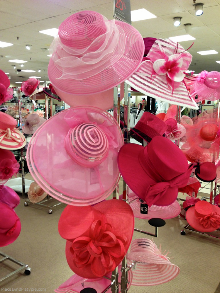 The days have run together…  Running a quick errand as we passed through Louisville, I was almost seduced by Kentucky Derby Finery.