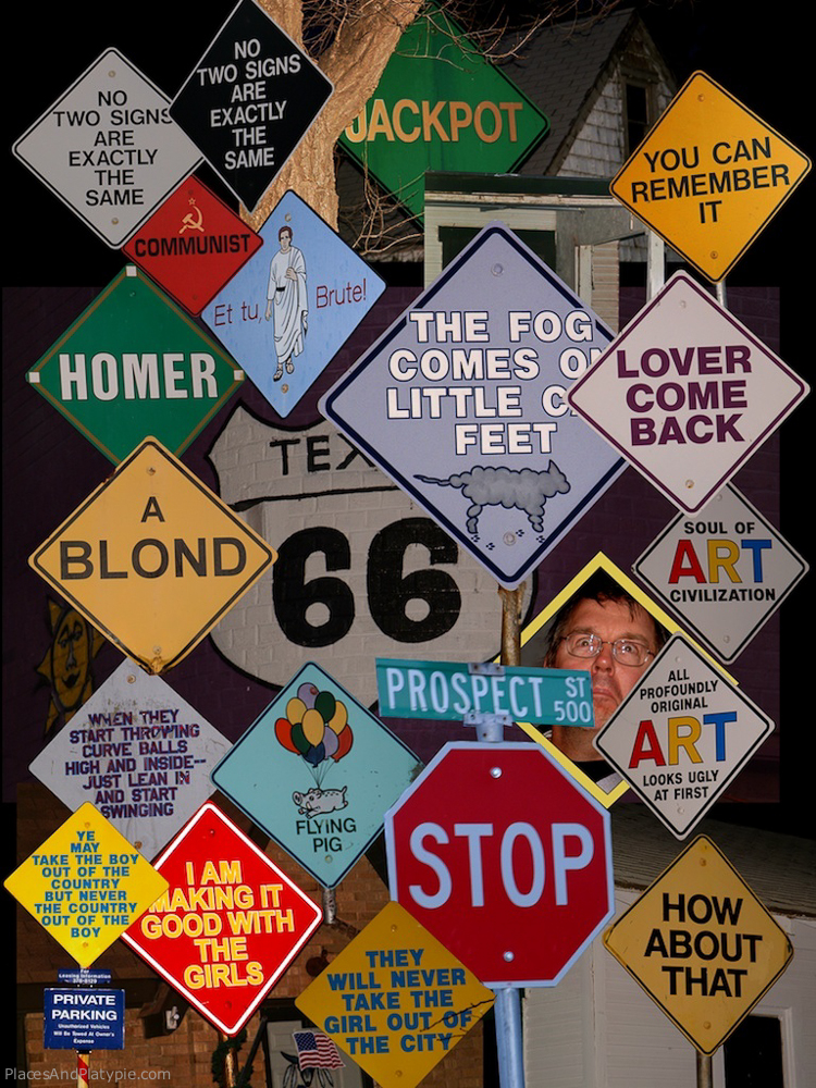 A composite of just of a few of the Amarillo, Texas roadsigns.