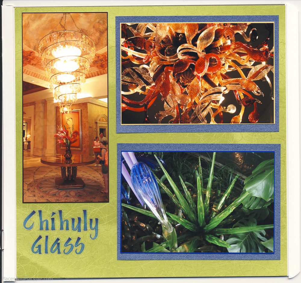 THe Borgata Hotel in Atlantic City, NJ is filled with Chihuly chandeliers and sculptures. This is from a photo album I made for our friends,  Jon and Ryan, after a camping tour of the South New Jersey Coast.