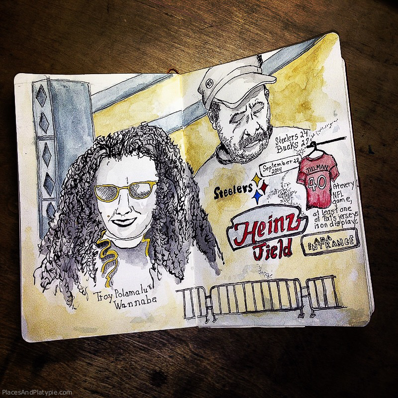 Urban Sketching with Pittsburgh Steeler fans