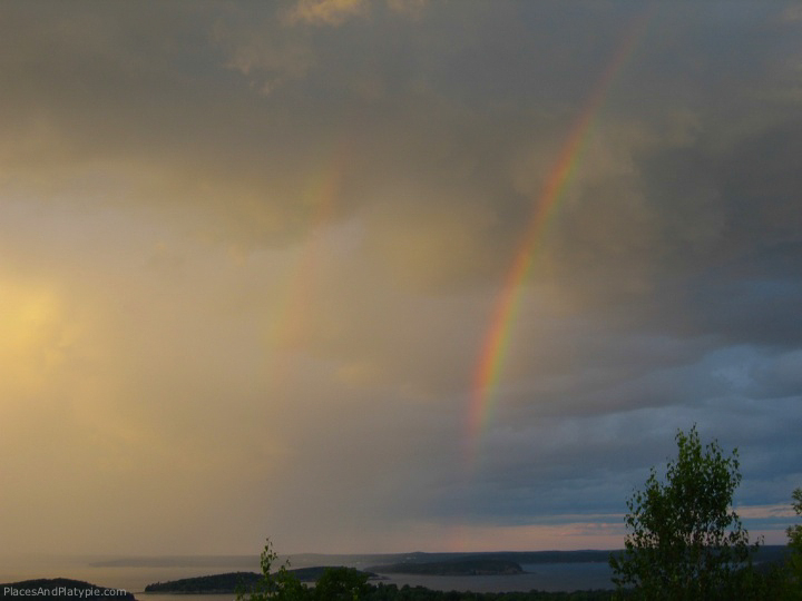 Double rainbow from Cadillac Mountain