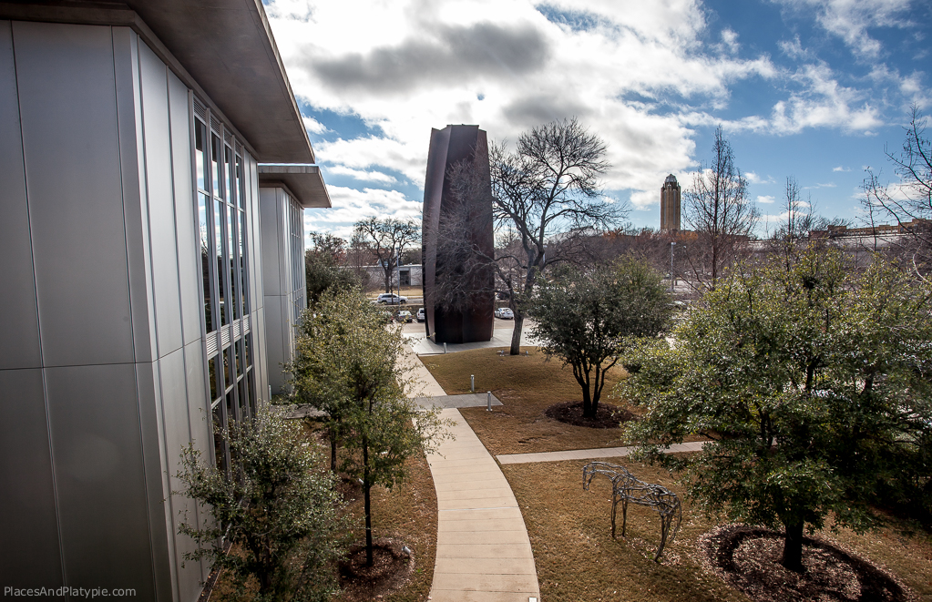 Richard Serra's Vortex stands almost 68 feet tall in front of the museum.
