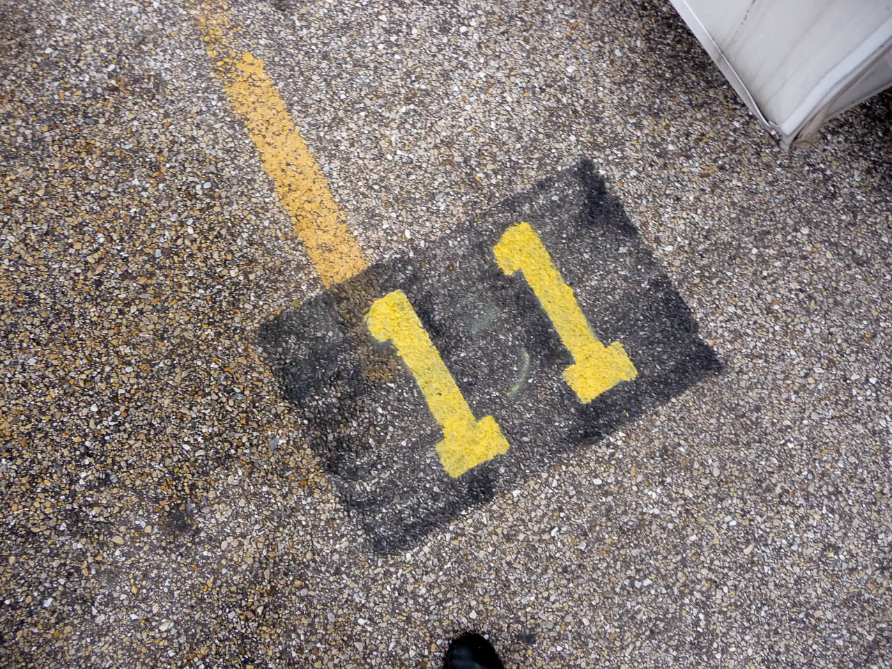 Numbered parking spaces