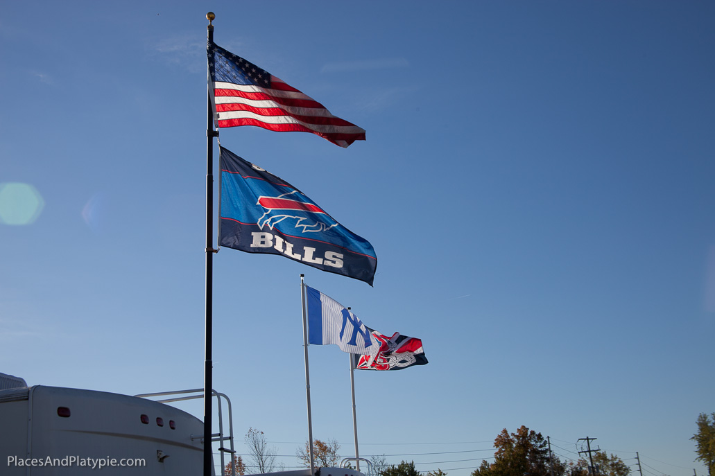 The front row of early campers with us fly the colors high
