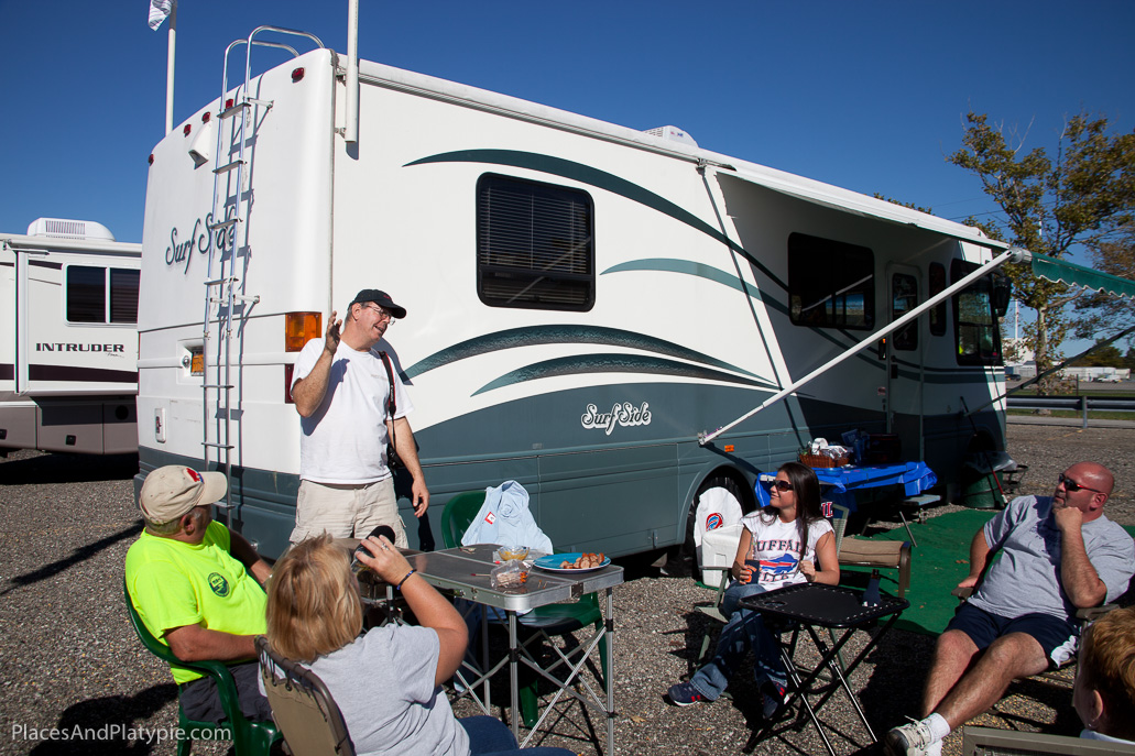 Holding a rapt audience with details of the solar power systems