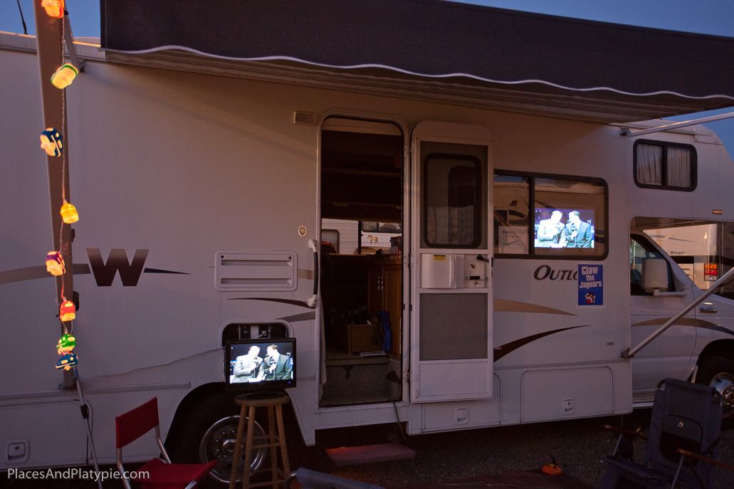 We had the MSG satellite channel so everyone watched the Sabres game on our battery powerred media wall!  It worked!
