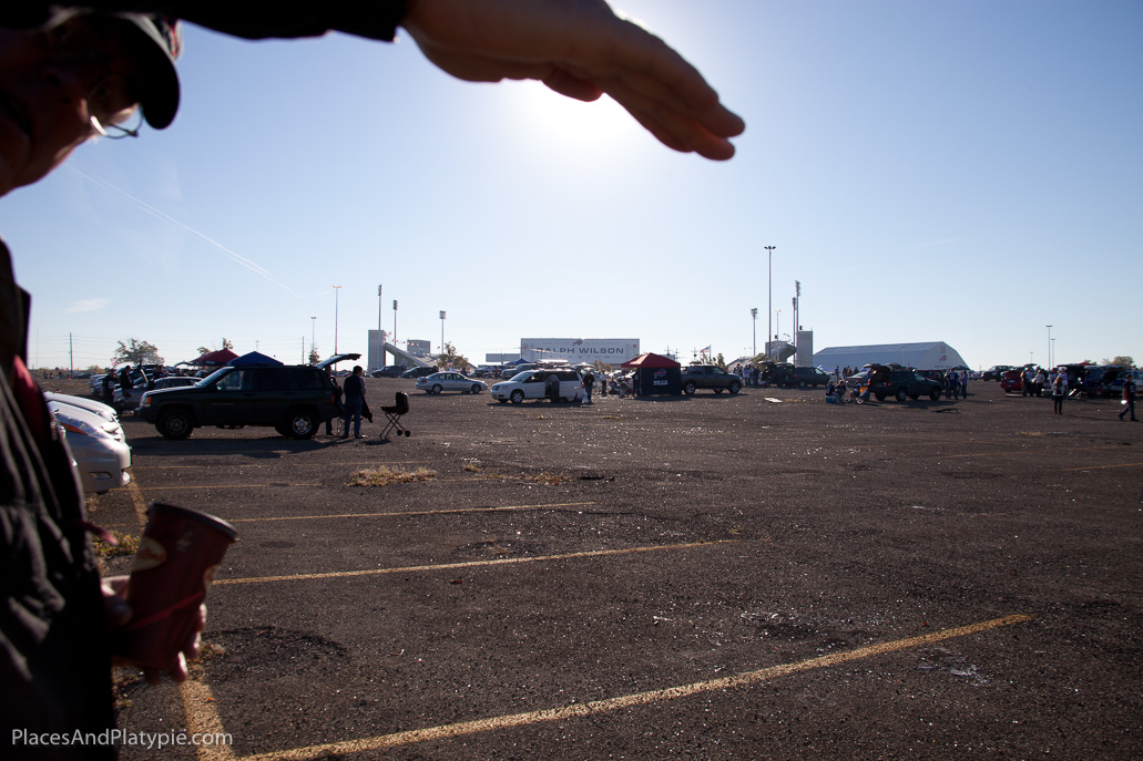 As we walk back from getting coffee at 9 AM game day morning, the regular tailgating lots start to fill up.