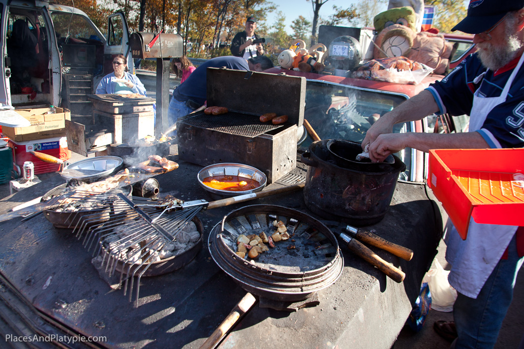 The army helmet deep fat fryer, the toolbox grill, the beer dip in the paint tray  = good eats!