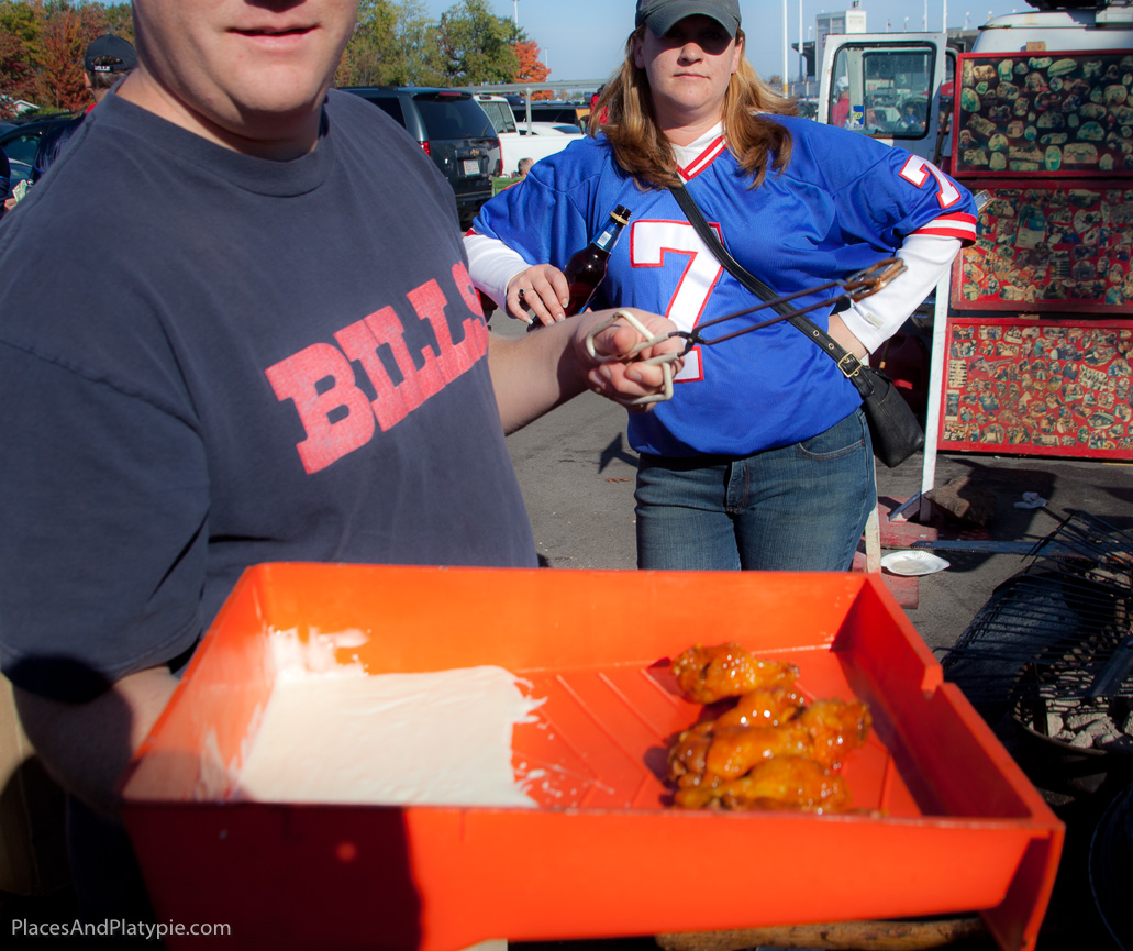 You roll the wings in the sauce!