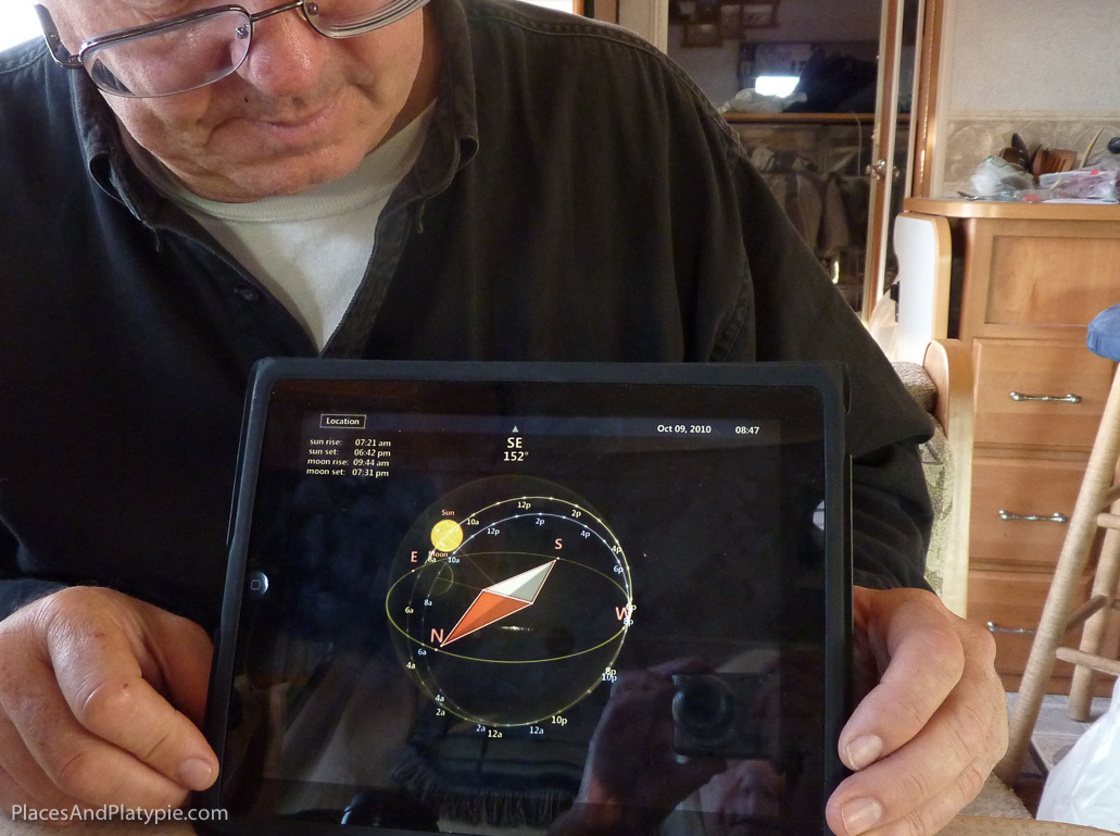 Where will the sun be for the solar panels? iPad knows all!