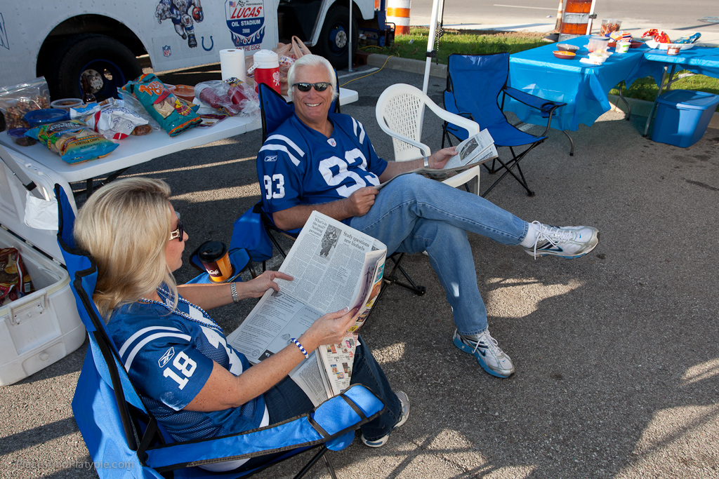 Just relaxing with the Sunday paper  - BEFORE FOOTBALL PANDEMONIUM!