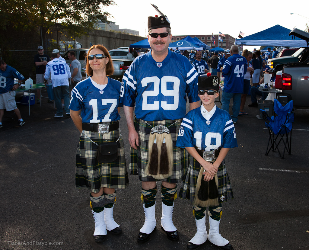 Family bagpipers support the Colts!