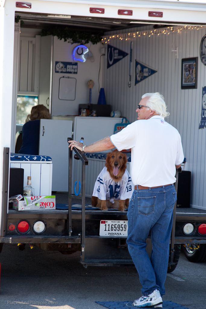 Handling the door at the mobile Colts Club!