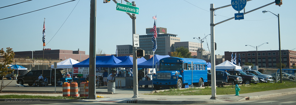 Our first glimpse on Saturday afternoon of the Blue Crew Tailgating Lot - *Big Smile*