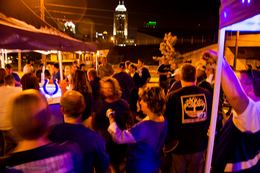 The night crowd makes a festival atmosphere