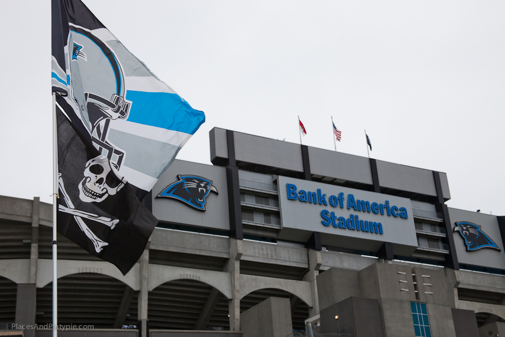 Panthers and East Carolina Pirate flags fly together!