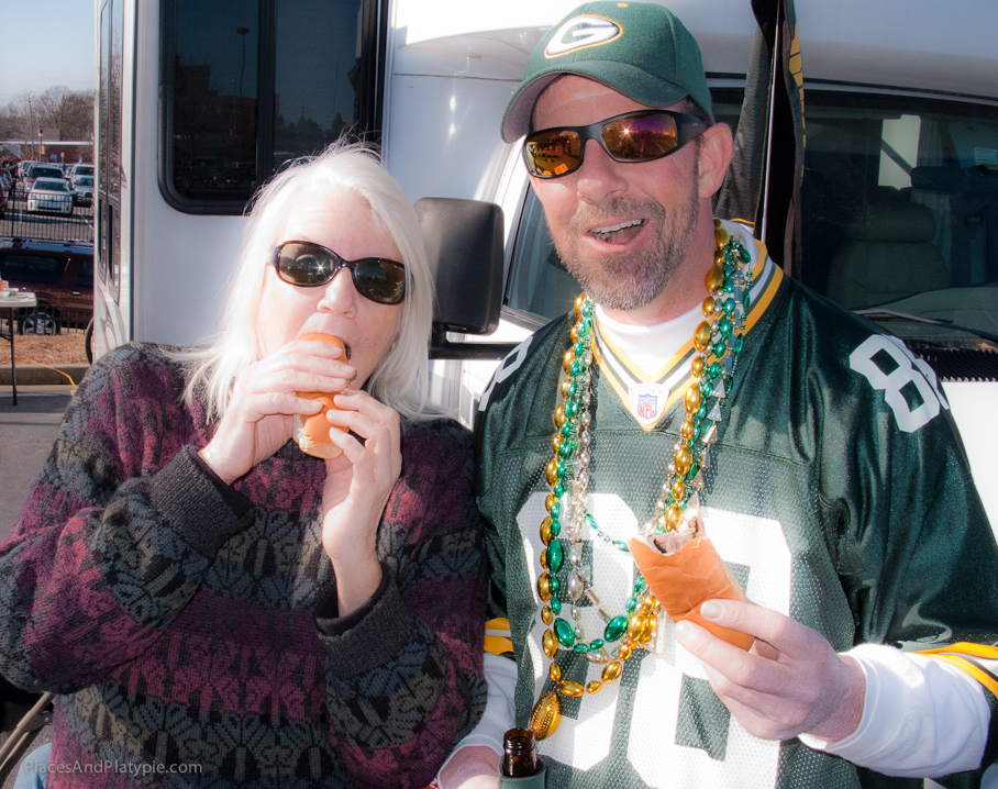 Peggy and Karl enjoy a Wisconsin breakfast
