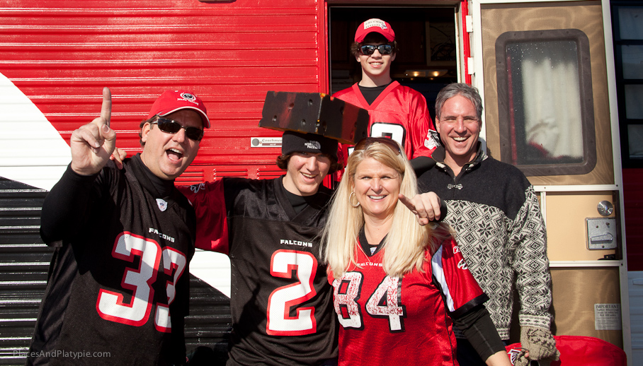 Family tradition includes the clothes to match the fan van of course!
