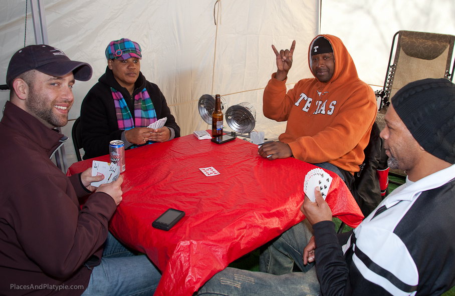 Every hand is a good one - but some SERIOUS GAME FACES!