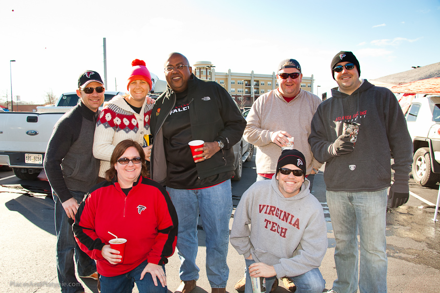 A full spectrum group of Falcons fans (no coffee anywhere!)