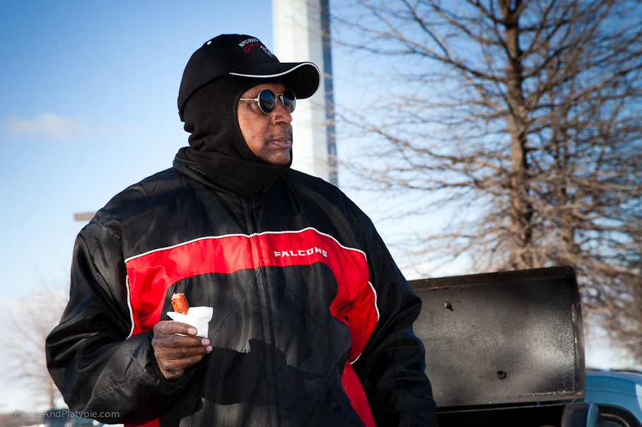 This fan has been a permanent fixture at Falcons games FOREVER!