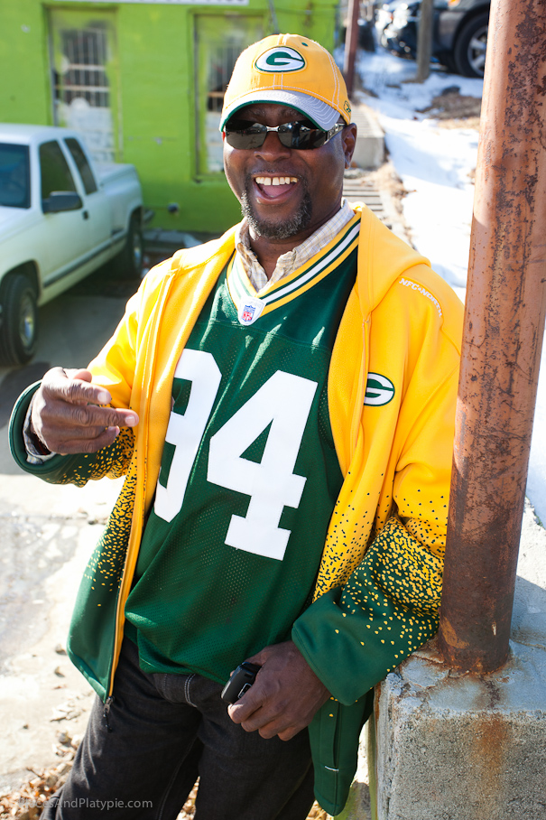 This Packers fan has a son playing in the game! Proud Dad!