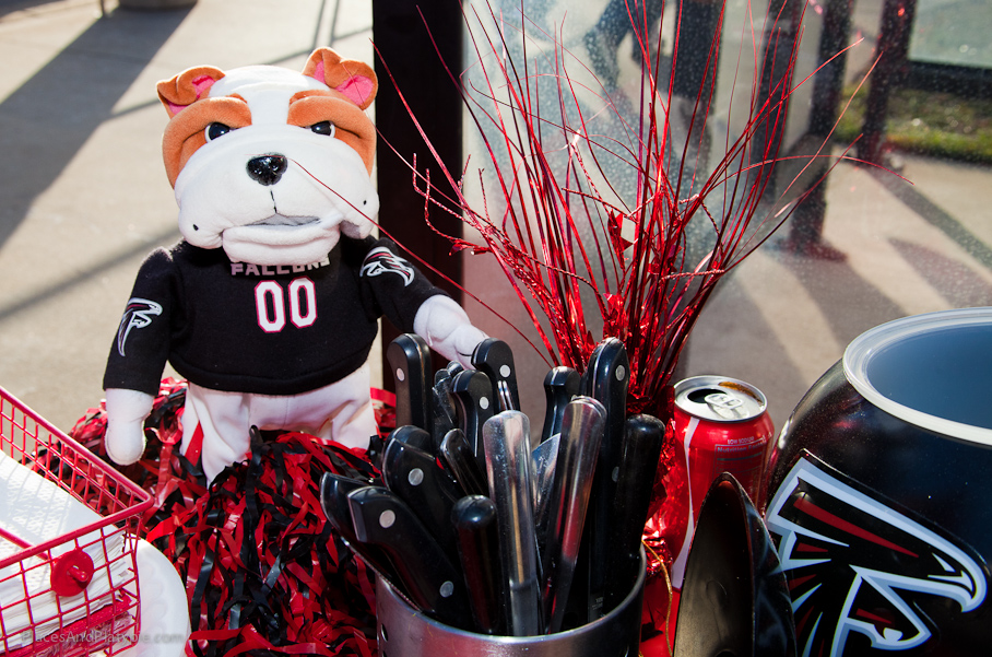 A proper Falcons tailgating table setting!