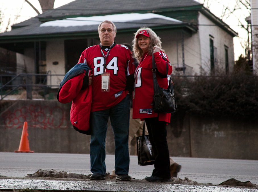 Headed into the game!  Outfitted and ready!