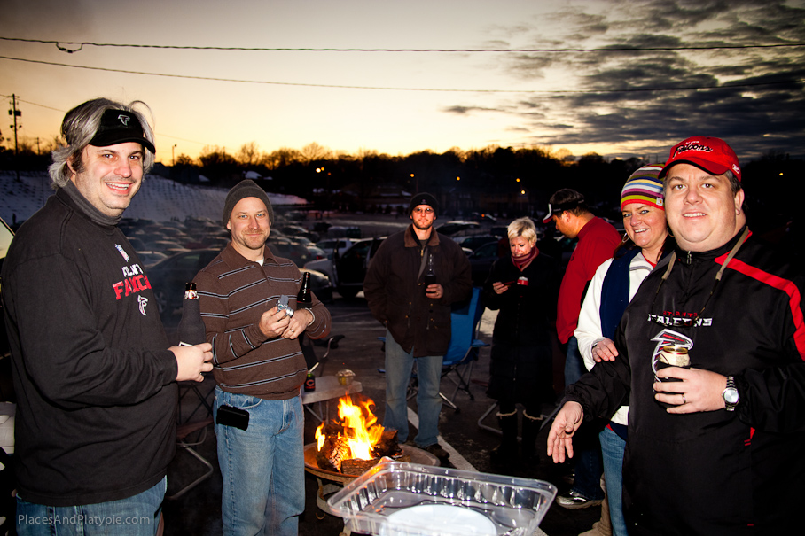 A few last beers by the fire then in to the Game!