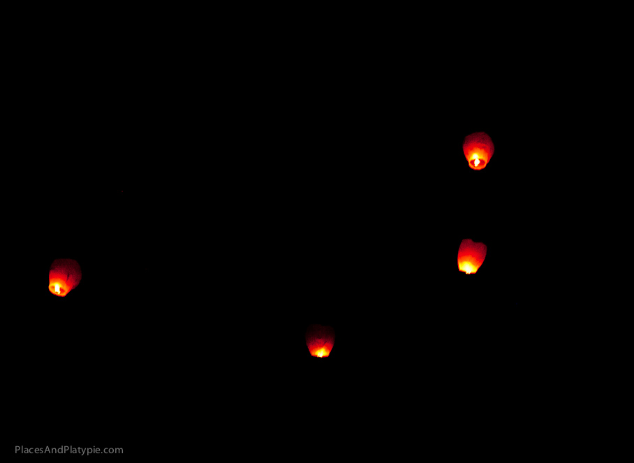 Someone released candle baloons just before kickoff - UFOs!