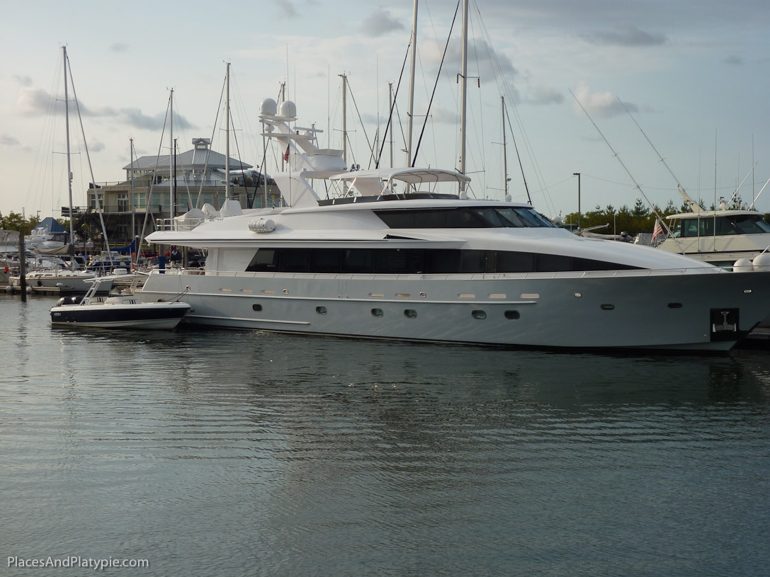 There were some beautiful boats in the marina.