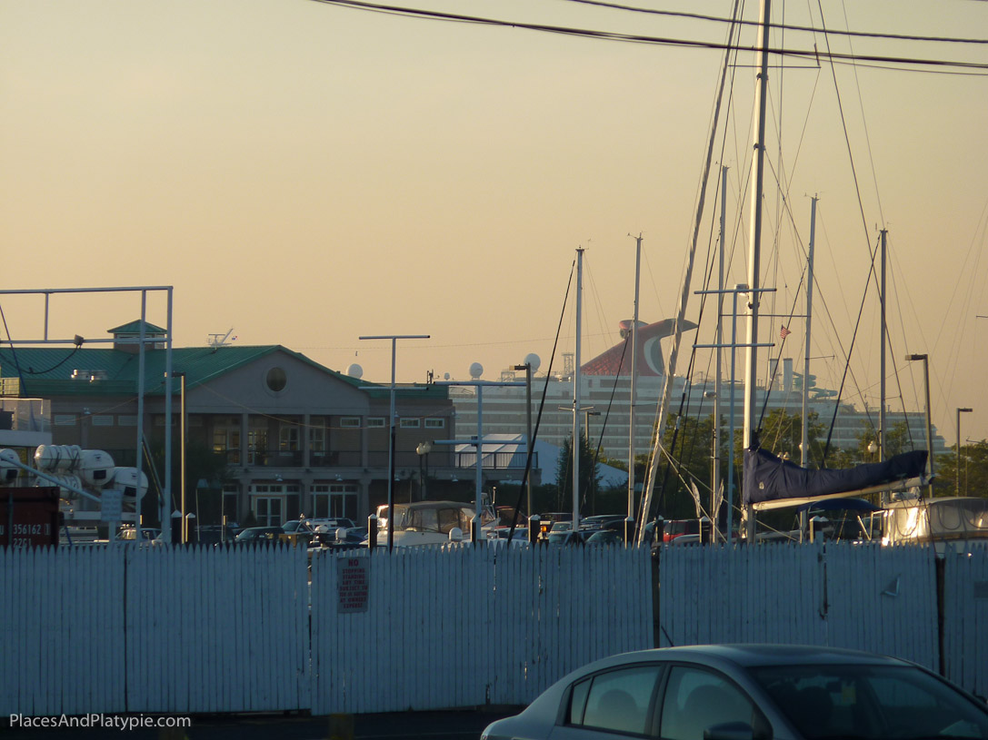 Cruise ship passing the campground