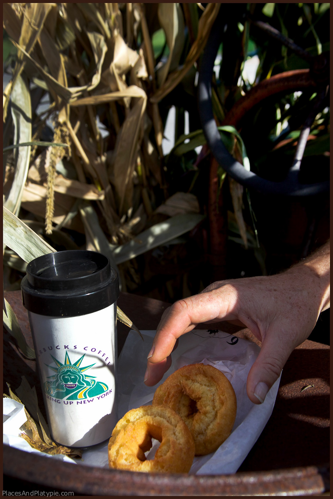 The Starbucks travel mug was a promotional gift from the first Starbucks in NYC in 1994.