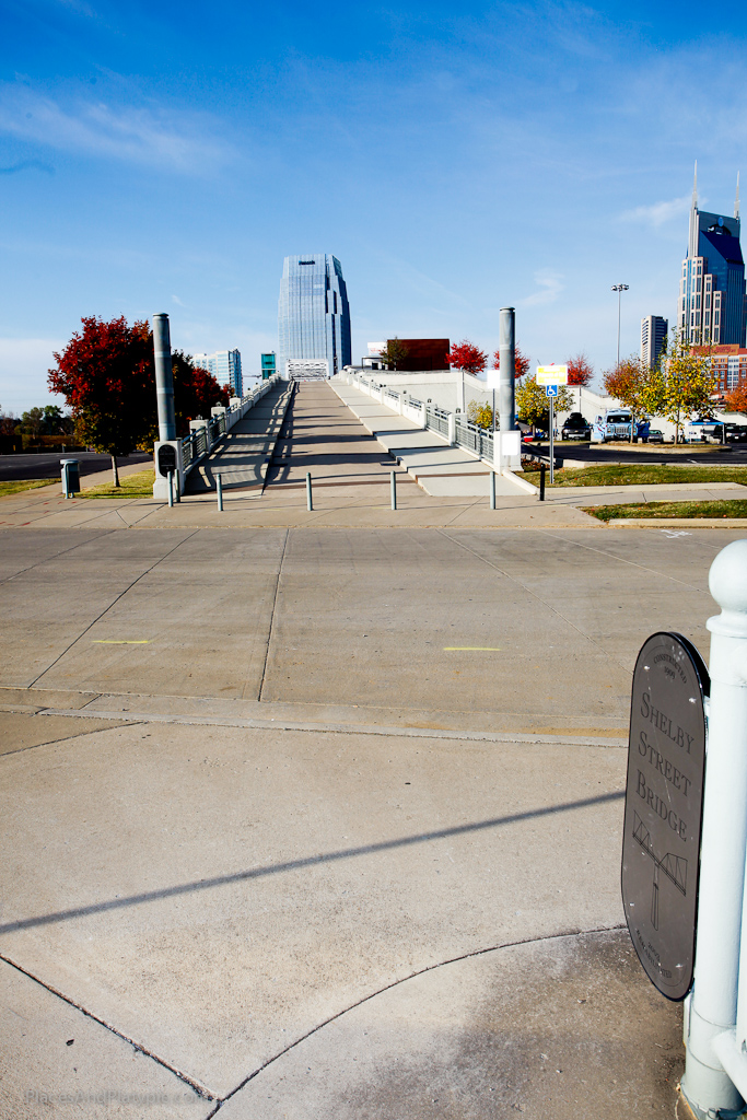 The unique pedestrian bridge across the river right to downtown Nashville makes it easy to  make the game