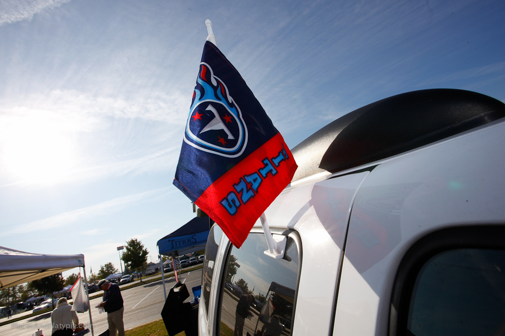 Gameday with flags flying - Go Titans!