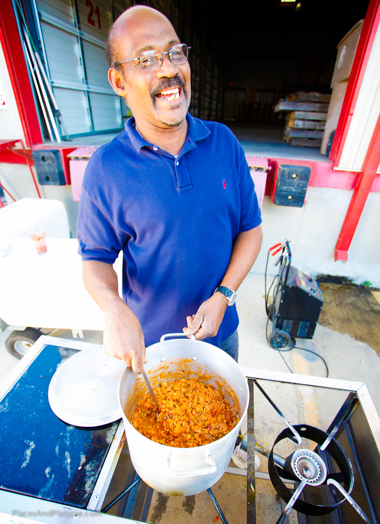 This Saturday, Melvin is in charge of the jambalaya preparations - feel gooooood food!